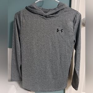 Boys Under Armour Size Medium Gray Hooded Shirt